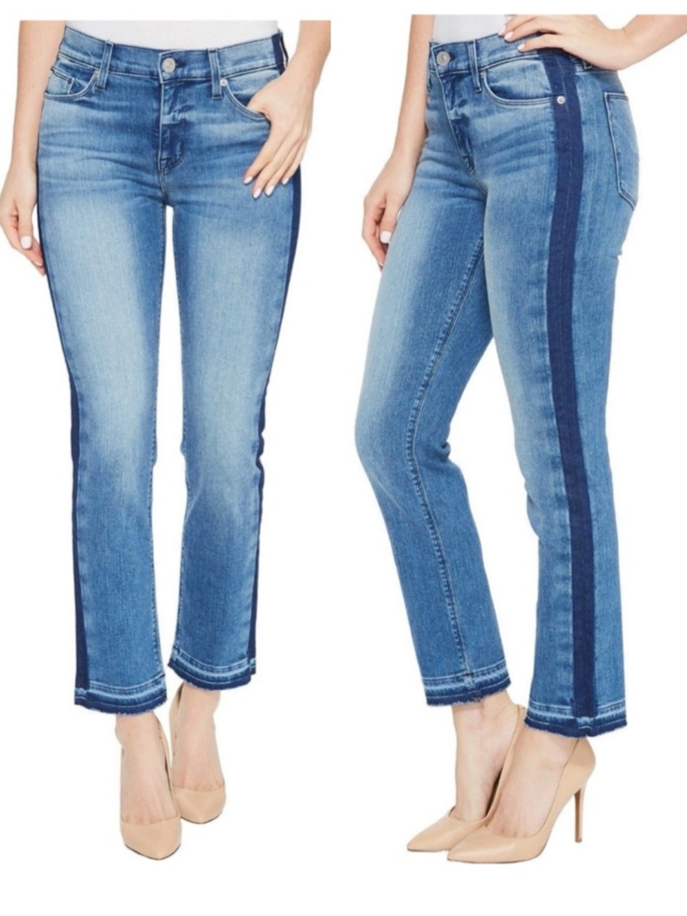 Hudson Jeans Tilda $215  Midrise Straight Leg Ankle Crop Side Seam Detail 28